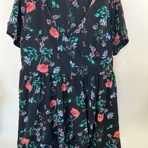 Floral Black Midi Dress